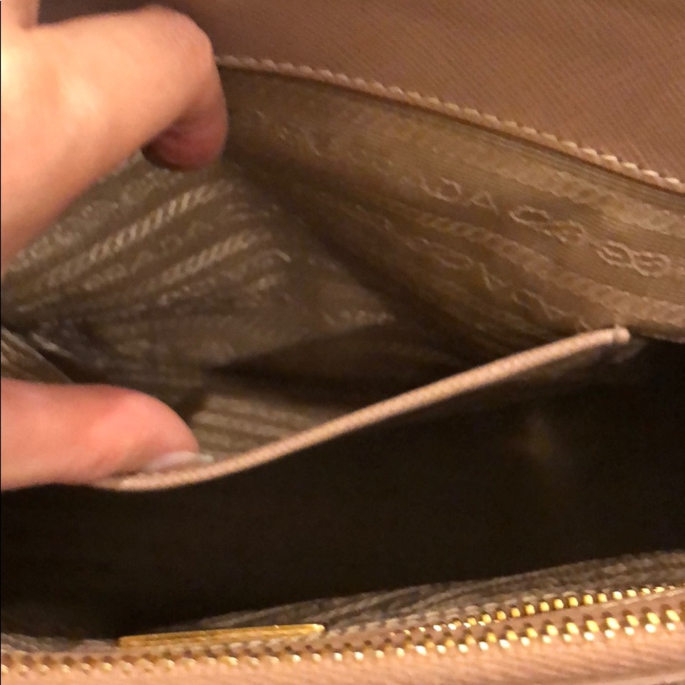 Prada Taupe Leather Satchel with Gold Hardware - Picture 3 of 8